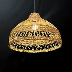 Abat-jour en rotin attrayant pour lampe suspendue, décoration de salon, chambre à coucher, abat-jour vintage pour lustre, fabriqué au Vietnam - Product Image 6