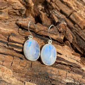 Moonstone Dangle <b>Earrings</b> 925 Sterling <b>Silver</b> Handmade Statement Unique Fashion Jewelry Gift <b>For</b> Women <b>Men</b> - Product Image 2