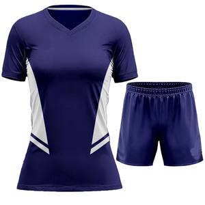 Ensemble de maillots de football pour femmes de haute qualité, 100% polyester extensible, séchage rapide, respirant, logo personnalisé, uniforme d'équipe de football, entraînement - Product Image 5