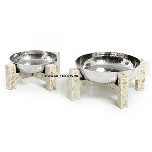 Ensemble de deux bols à chocolat avec support en nacre, forme ronde, design luxueux, nouveau bol à chocolat - Product Image 3