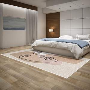 Durabilité et confort motif abstrait brodé peluche laine soie mélange ensembles de tapis tuftés à la main pour la décoration intérieure - Product Image 4