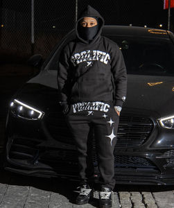 Personalizado de alta calidad de algodón chándal hombres Sudadera con capucha y Jogger conjunto de gran tamaño pulóver sudaderas con capucha pantalones de chándal lavado 2 piezas conjunto para los hombres - Product Image 4