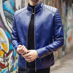 Veste en cuir pour homme tendance Streetwear Coupe classique Veste en cuir confortable - Product Image 3