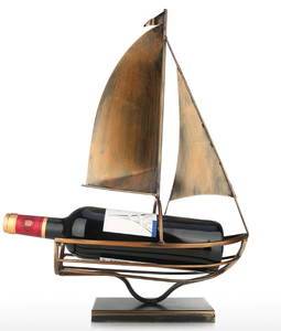 Porte-bouteille de vin en métal Affichage Design unique pour Bar Hôtel Restaurant Table Vente directe d'usine Voilier avec ancre sur l'eau - Product Image 6