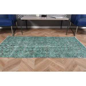 Tapis turc, petit tapis vintage 2,5x5,4 pieds, tapis en laine rayé vert - Product Image 4