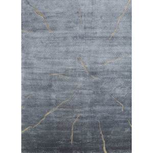 Alfombra Azul Azalea Anudada a Mano de Viscosa, Bambú y Seda, Diseño Abstracto de Gran Tamaño para el Hogar, Pasillo, Rectangular-Aibz-1005 para Adolescentes - Product Image 1