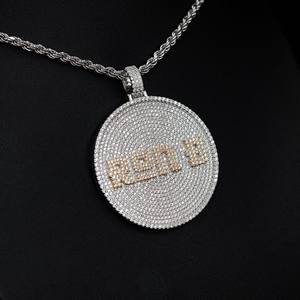 Pendentif personnalisé Hip Hop en argent sterling 925 avec nom en diamant, lettres et chiffres, pendentif glacé en moissanite VVS, bijoux personnalisables - Product Image 2