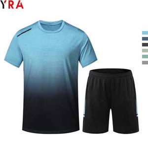 ชุดกีฬากางเกงขาสั้นสำหรับผู้ชายสำหรับฤดูร้อนเสื้อผ้าแฟชั่นลำลองแบบถักเสื้อยืดแขนสั้นและชุดกางเกงวิ่ง - Product Image 1