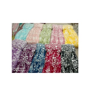 Tissu de filet de travail de fil de broderie de matériel de robe de mariage et d'occasion de conception moderne de luxe à vendre - Product Image 1