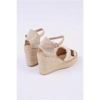 Espadrille fermée à talon compensé haut