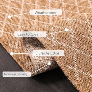 Jute-Effect Washable Indoor <b>Outdoor</b> <b>Rug</b> 9x12 Minimalist Machine Made Living Room Carpet - Product Image 3