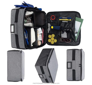 Caja de almacenamiento de carga de cuero plegable personalizada para asiento trasero de coche, organizador de maletero de Golf, bolsas de asas con soporte multifunción de viaje impermeables - Product Image 4