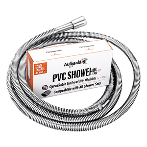 Tuyau de douche en PVC 150 cm Gris Antirouille Qualité Incassable Compatible avec Tous les Ensembles de Douche - Product Image 3