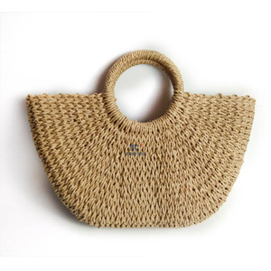 กระเป๋าฟางผู้หญิง, ใหม่2023ฤดูร้อนกระเป๋าถือผู้หญิงกระเป๋าหวายน้ำผักตบชวาหญ้าทะเลกระเป๋าฟางผู้หญิง - Product Image 4