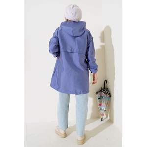 Snap-On Hooded Lilac Trench Coat para Mujer - Product Image 2