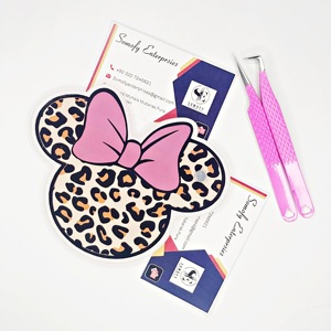 Placa de extensión de pestañas acrílicas con lazo con estampado de guepardo personalizado de etiqueta privada, suministros de pestañas sostenibles de nuevo diseño con azulejo magnético - Product Image 1