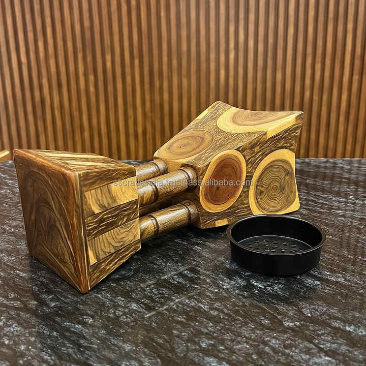 Best Selling Custom Epoxy Resin and Wood Bakhoor Burner Traditional Design for Modern Homes Perfect for Incense Lovers