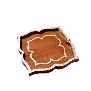 Tapa de bandeja de madera perfumada de sándalo hecha a mano, bandeja de servicio religiosa, quemador de incienso Eid Ramadan incluido, nombre del producto Mubkhar - Product Image 2