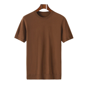 Camiseta de Verano para Hombre, Estilo Casual, Color Sólido, Cuello Redondo, Manga Corta, 100% Algodón, Transpirable, de Secado Rápido, Antiarrugas - Product Image 1
