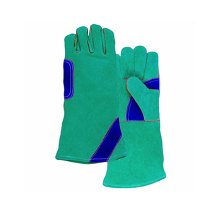 Guantes de soldadura de cuero de construcción con logotipo personalizado 100%, guantes antideslizantes de Palma de pistola con características anticalor, guantes de cuero de mano de seguridad reforzados - Product Image 3