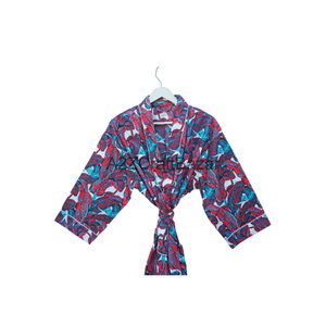 Vestido largo de algodón suave para mujer cosido a mano con cuello en V estampado Floral Kimono bata vestido de fiesta de maternidad para verano primavera playa larga - Product Image 2