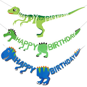Striscione Ghirlanda di Buon Compleanno a Tema Dinosauro, Palloncini per Festa di Natale, Decorazioni per Primo Compleanno Bambini a Tema Giungla e <span class=keywords><strong>Safari</strong></span> - Product Image 2