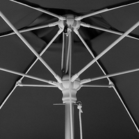 Parasol de plage extérieur moderne manuel de 49 pouces pour balcon ouvert, grand, durable, à double couche, avec mât en aluminium et tissu pongé, pour adultes