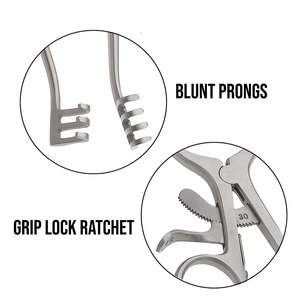 เครื่องดึงกลับ3ชิ้นสำหรับเปิด3.5 5.5เครื่องมือผ่าตัดสัตวแพทย์7คม - Product Image 5