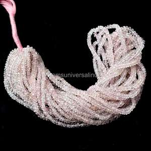 Perles rondes facettées en quartz rose naturel, pierres précieuses en quartz rose en vrac pour la fabrication de bijoux, fournitures par un fabricant indien - Product Image 6