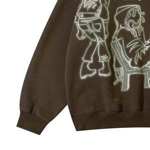 Sudadera con Capucha Personalizada OEM 100% Algodón con Bordado Pesado y Pedrería, Estilo Urbano, Patrón de Letras para Otoño - Product Image 3