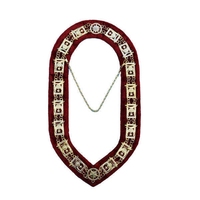 Collar de cadena masónica hecho de peso pesado Collar masónico bordado de oro LODGE & GRADO PRODUCTOS DE REGALIA MASÓNICA
