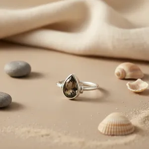 "Handmade <b>Boho</b> Topaz Statement <b>Ring</b> for Women-925 Silver Fine Jewelry" - Product Image 1