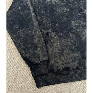 100% coton 500 GSM coton lourd épais hiver polaire à capuche boxy fit blanc uni hommes sweat à capuche pierre acide lavage pull - Product Image 4