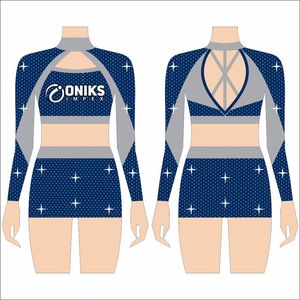 Personalizado cómodo niñas animar uniformes trajes gris con diamantes de imitación para la escuela disfraces de animadora - Product Image 1