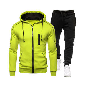Sweats à capuche et pantalons de survêtement personnalisables en gros pour hommes Ensembles de vêtements de sport à cordon de serrage de couleur contrastée - Product Image 4