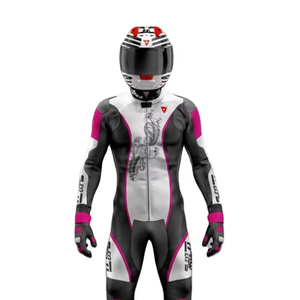 Combinaison de course moto Denork Pro pour homme en cuir de vache/crocodile, niveau CE 2, vêtements de course automobile perforés, combinaison de moto 1 pièce - Product Image 1