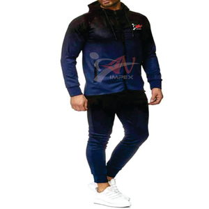 Chándal con capucha y cremallera de talla grande para hombre con logotipo de impresión por sublimación personalizada de alta calidad con Material Flexible - Product Image 4