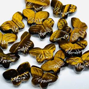 Piedra Preciosa de Ojo de Tigre Tallada a Mano en Forma de Mariposa para Joyería, 12x7 mm - Product Image 4