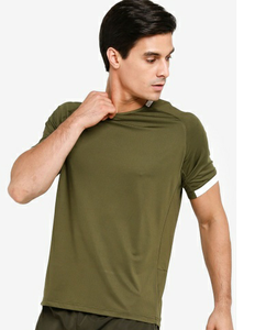 T-shirt ajusté fabriqué en coton bras serré blanc 100% coton hommes s sport décontracté contraste garniture t-shirts - Product Image 6