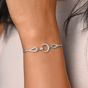 Bracelet tennis en forme de lune plaqué or rhodié 14 carats - CLARA Argent pur 925 - Product Image 5