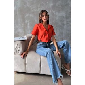 Chemisiers et chemises pour femmes Topshow avec détail ceinture orange - Chemises en gros - Product Image 5