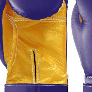 Gants de boxe professionnels en cuir violet doré avec fermeture velcro au poignet, pour l'entraînement et le sparring, pour hommes et femmes - Product Image 6
