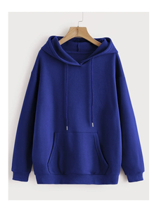 โลโก้ที่กําหนดเองคุณภาพสูงผู้ชายหลวมพอดีเสื้อฮู้ดและเสื้อสเวตเตอร์หนักขนาดบวกเสื้อกันหนาวหมวกผู้ชายสีดําธรรมดาสีน้ําเงินกรมท่าโอเวอร์ไซส์ - Product Image 5