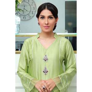 ชุดเสื้อและกางเกงชีฟองปักลายลำลองสำหรับฤดูใบไม้ผลิ/ฤดูร้อน - Product Image 2