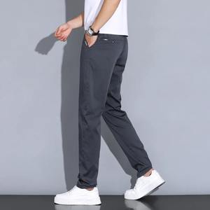 2025 New Men's <b>High</b> Quality Casual Autumn Cotton Eco-Friendly Sweatpants Straight Slim <b>Elastic</b> Mid <b>Waist</b> Jogger <b>Trousers</b> - Product Image 1