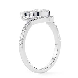 แหวนเพชรทรงลูกแพร์เพาะเลี้ยงในห้องปฏิบัติการ ทองชมพู ดีไซน์น่ารัก โดดเด่นไม่ซ้ำใคร สำหรับผู้หญิง ฉลองวันครบรอบ - Product Image 6