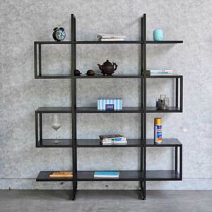 Estante Decorativo S-SHELF 120x30x150cm de Madera de Caucho KTB68032 para Sala de Estar, Armario, Pared, Florero, Decoración del Hogar, Panel Triangular - Product Image 5