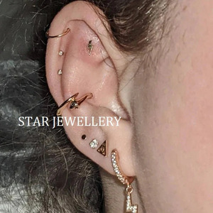 14K Gold Rose Gold White Gold Natural Black Diamond Christian Luxury Stud Earrings for Women Gift - Product Image 5