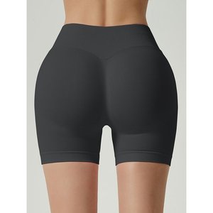 <b>Womens</b> Workout Impact <b>Shorts</b> Scrunch Butt Lifting Gym Seamless Booty Biker <b>Shorts</b> Light Blue L - Product Image 3
