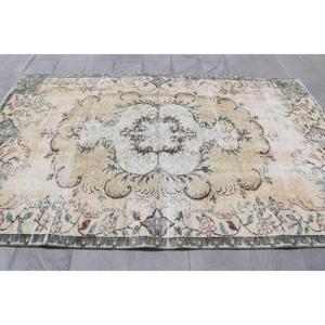 3x5.9 ft Vintage Turkish Rug, Accent Rug, <b>Brown</b> <b>Wool</b> Rug - Product Image 3